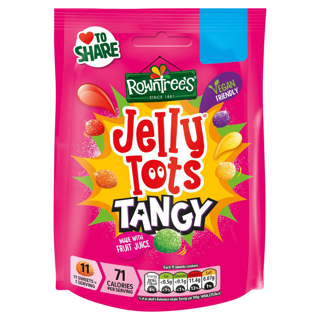 Rowntree Jelly Tots Tangy Pouch - UK Food & Drink - 8445291508644