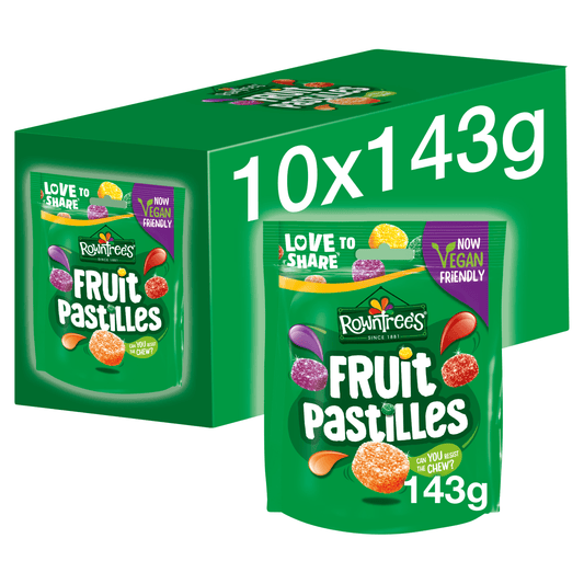 Rowntree's Fruit Pastilles Vegan Friendly Sweets Sharing Bag 143g - UK Food & Drink - 7613287228338