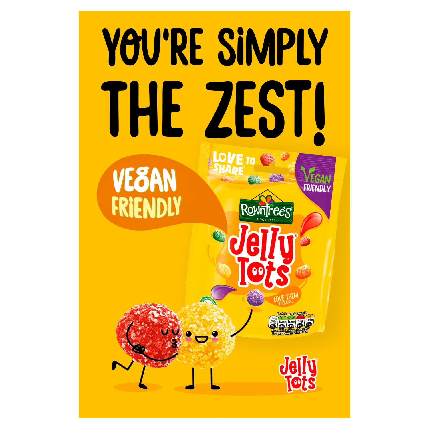 Rowntree's Jelly Tots Sweets Sharing Bag 150g - UK Food & Drink - 7613035419056