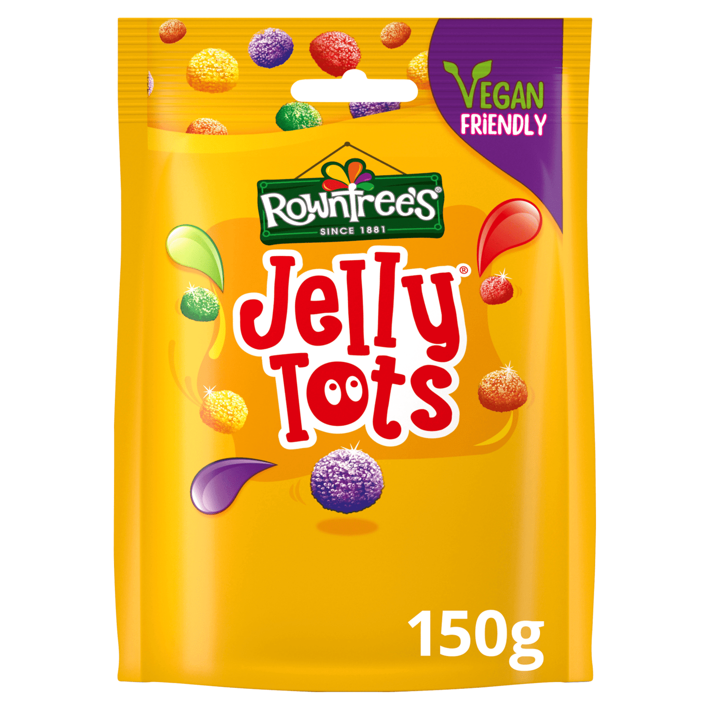 Rowntree's Jelly Tots Sweets Sharing Bag 150g - UK Food & Drink - 7613035419056