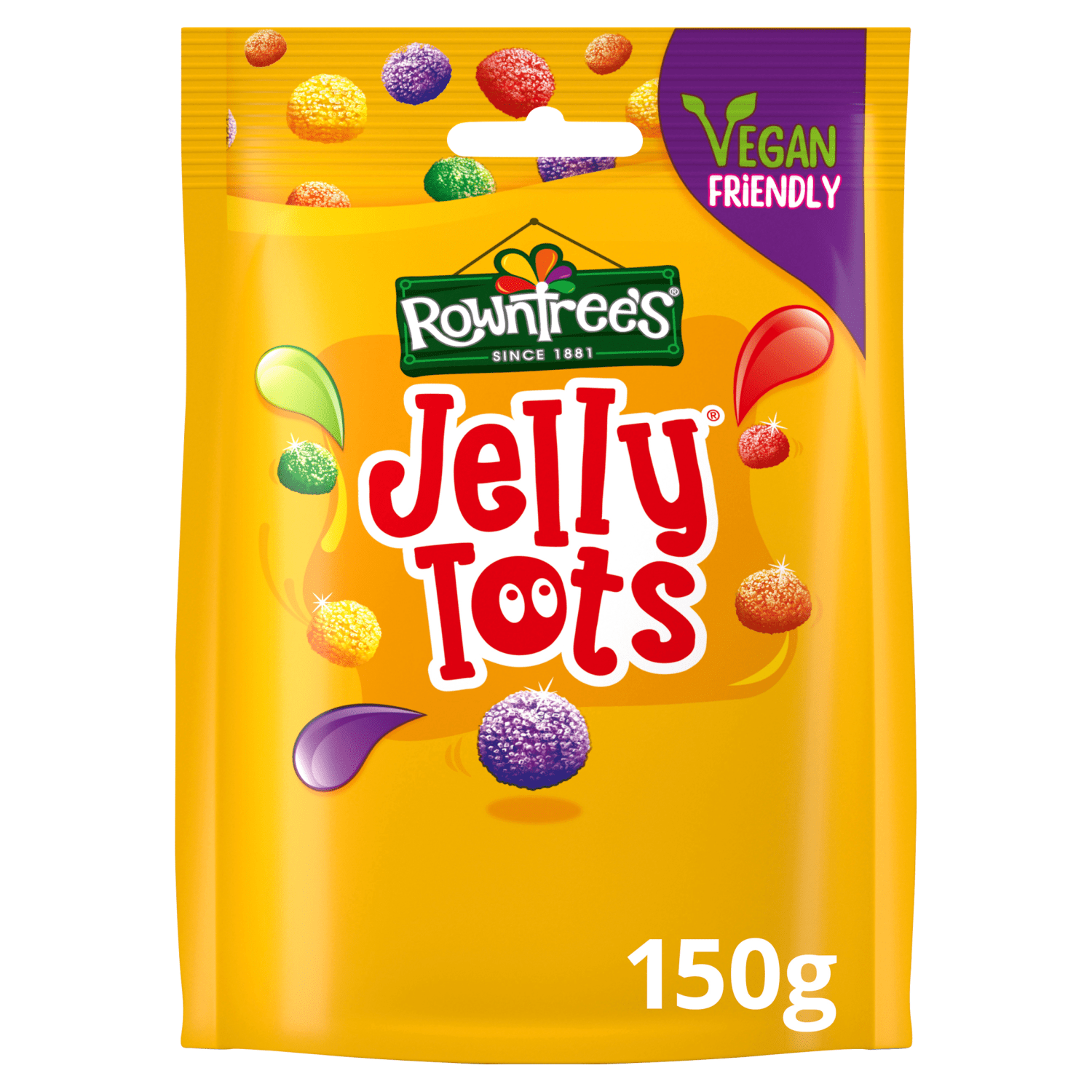 Rowntree's Jelly Tots Sweets Sharing Bag 150g - UK Food & Drink - 7613035419056
