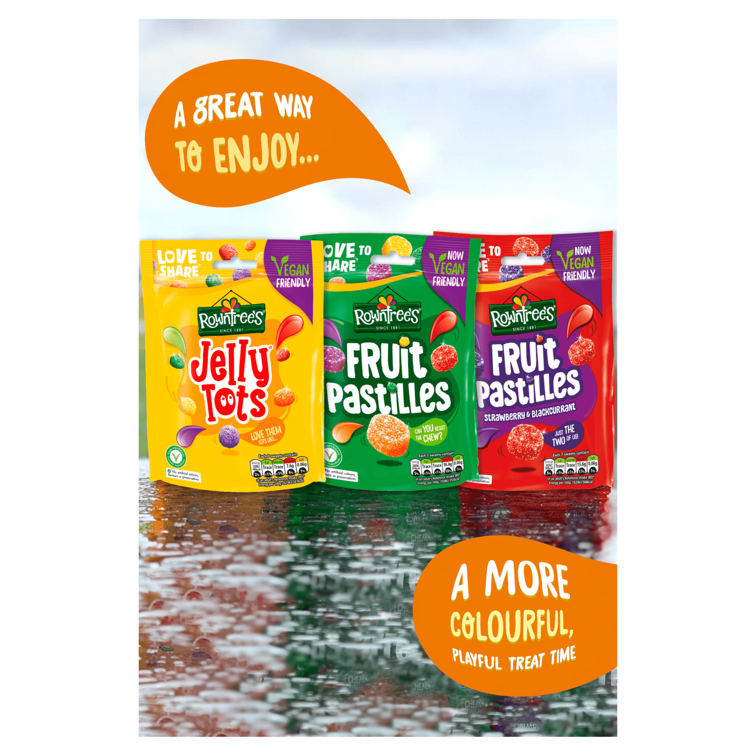 Rowntree's Jelly Tots Sweets Sharing Bag 150g - UK Food & Drink - 7613035419056