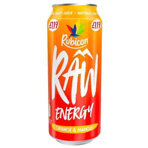 Rubicon Raw Energy Orange & Mango 500ml - UK Food & Drink - 5000382124108