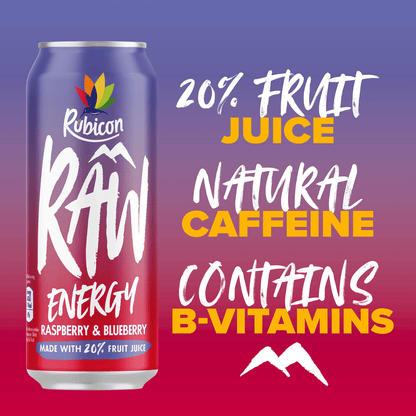 Rubicon Raw Energy Raspberry & Blueberry 500ml - UK Food & Drink - 5000382111320