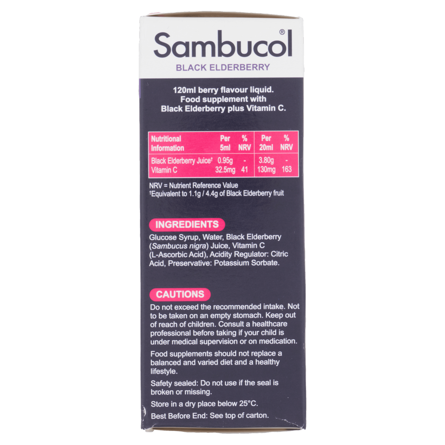 Sambucol Black Elderberry Liquid for Kids + Vitamin C 3 - 12 Years 120ml - UK Food & Drink - 5060216560168