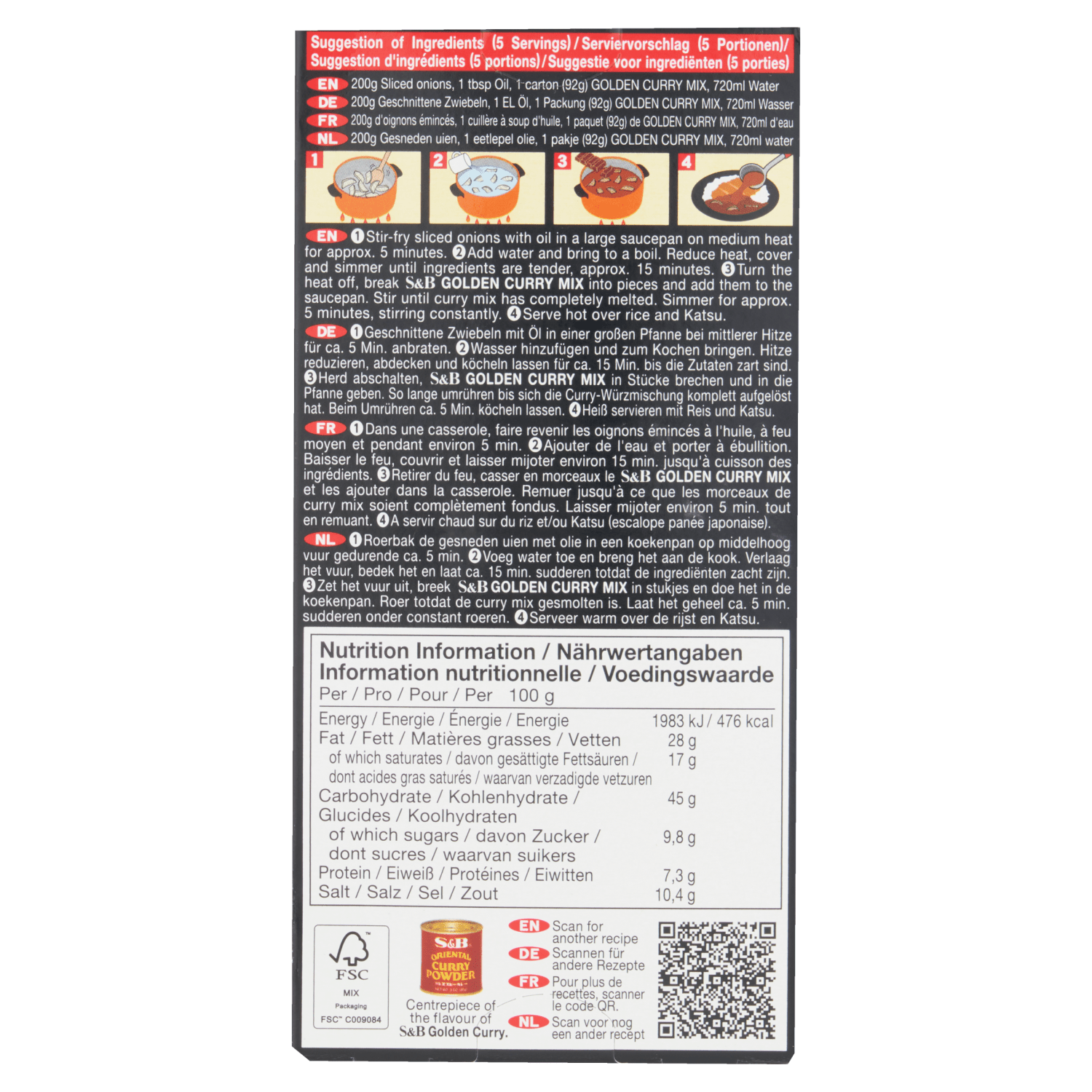 S&B Golden Curry Japanese Curry Mix 92g - UK Food & Drink - 4901002075354