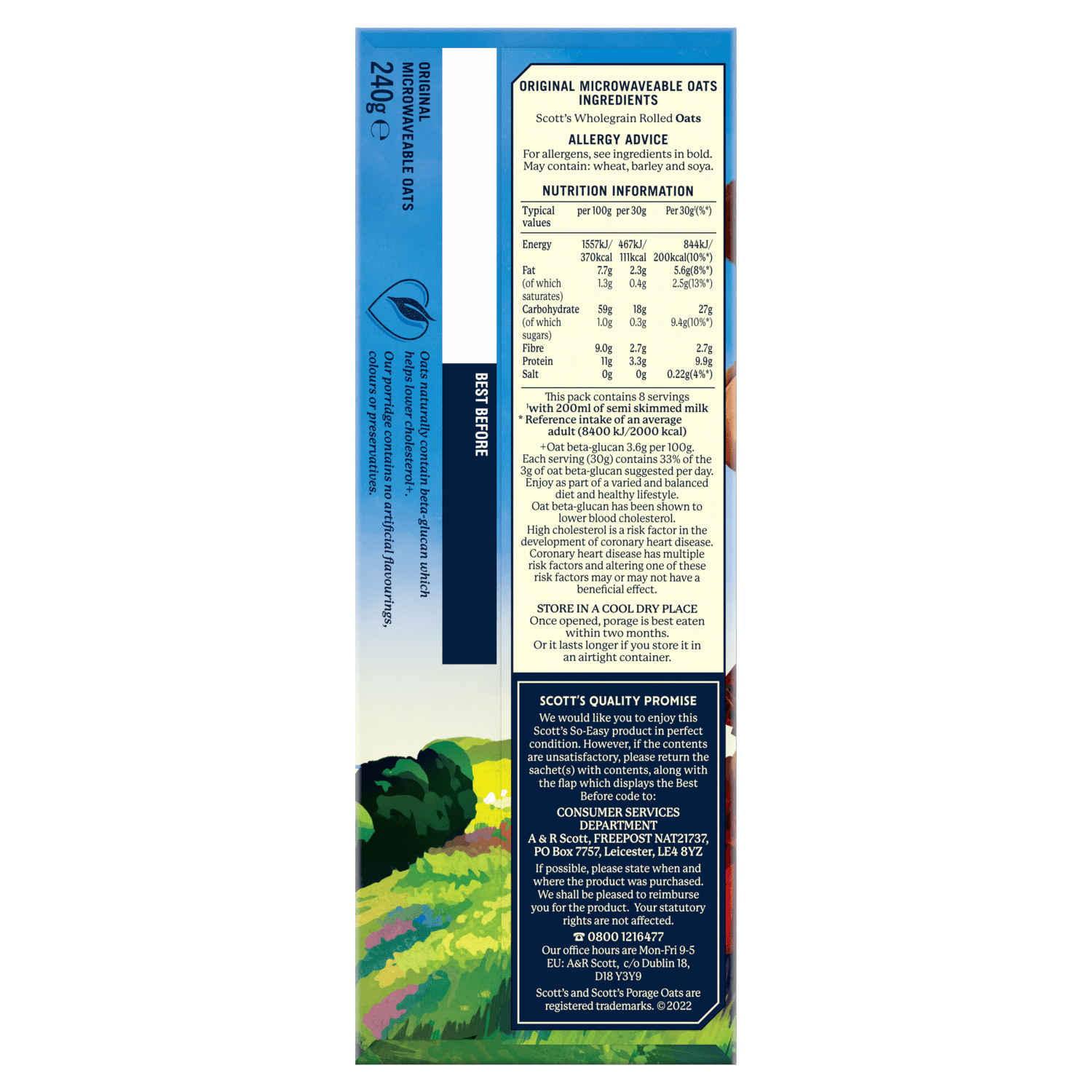Scott's Original Porage Porridge Sachets 8 x 30g - UK Food & Drink - 5000108033462