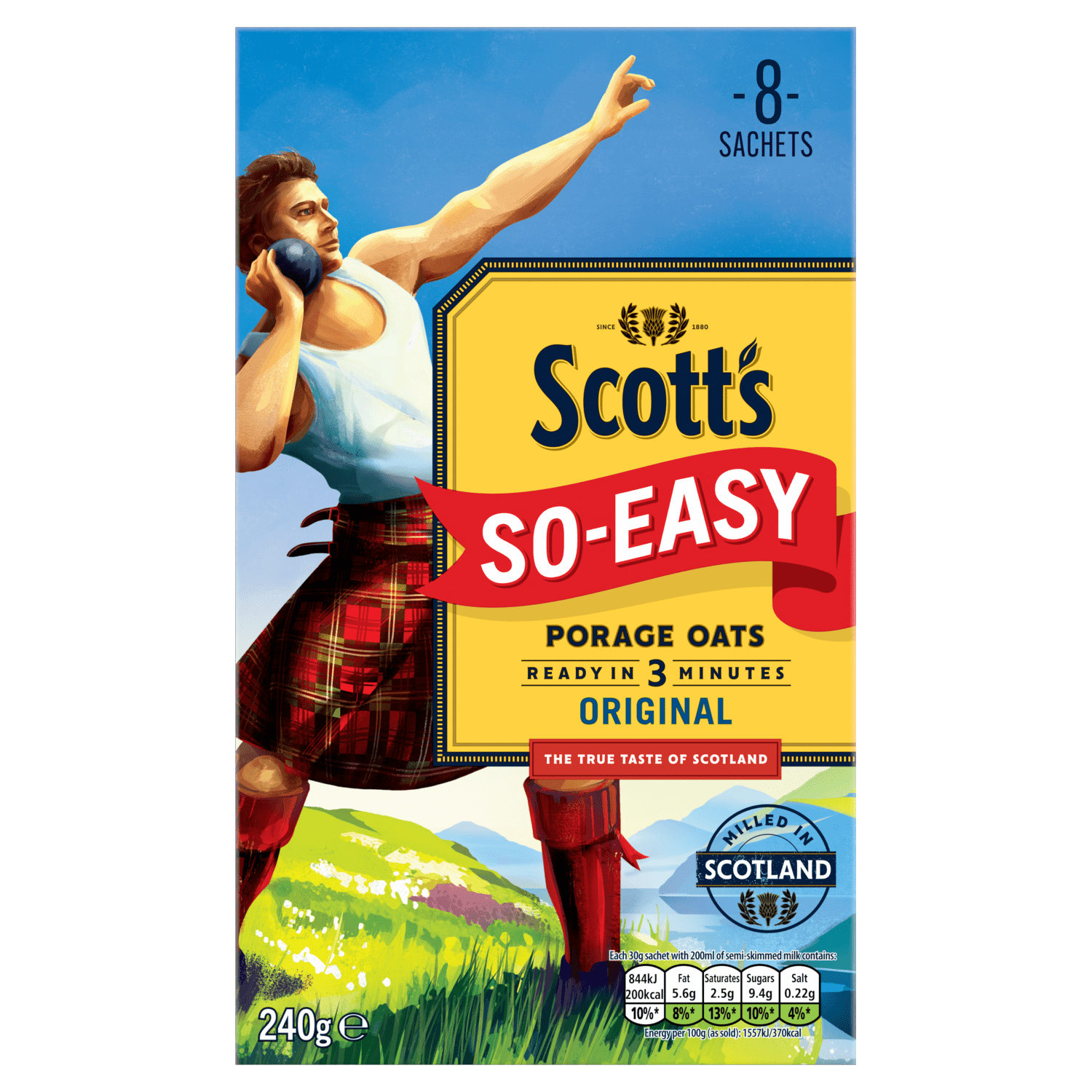 Scott's Original Porage Porridge Sachets 8 x 30g - UK Food & Drink - 5000108033462