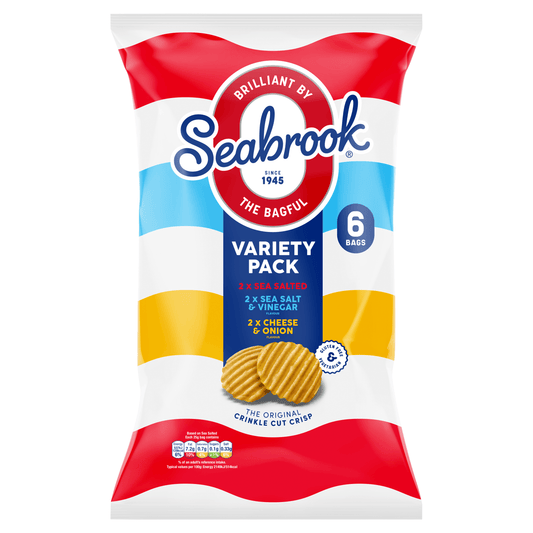 Seabrook The Original Crinkle Cut Crisp Variety Pack 6 x 25g - UK Food & Drink - 5016451062196