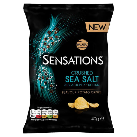 Sensations Crushed Sea Salt & Black Peppercorn 40G - UK Food & Drink - 5000328025988