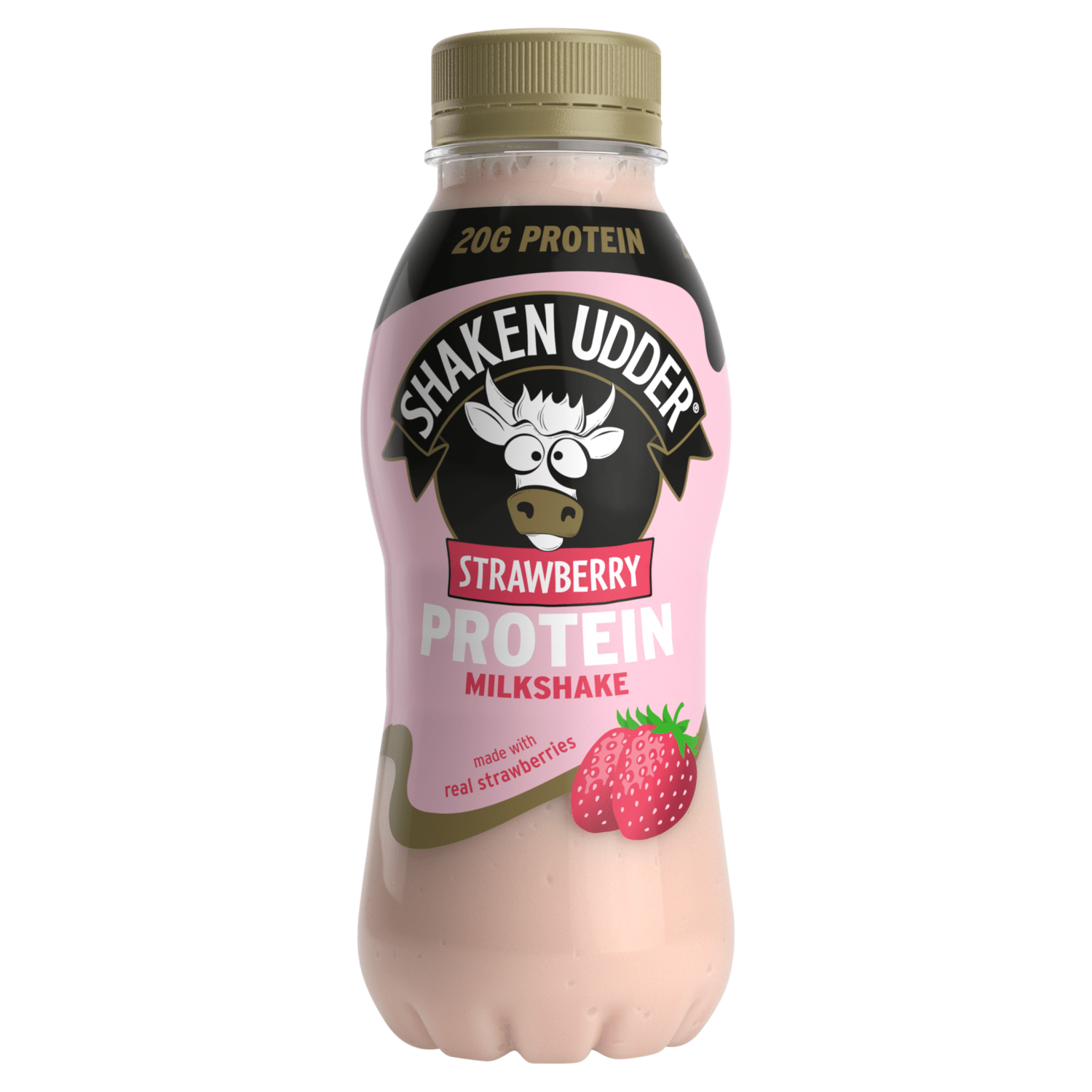 Shaken Udder Strawberry Protein Milkshake Ambient 330ml - UK Food & Drink - 5060342471413