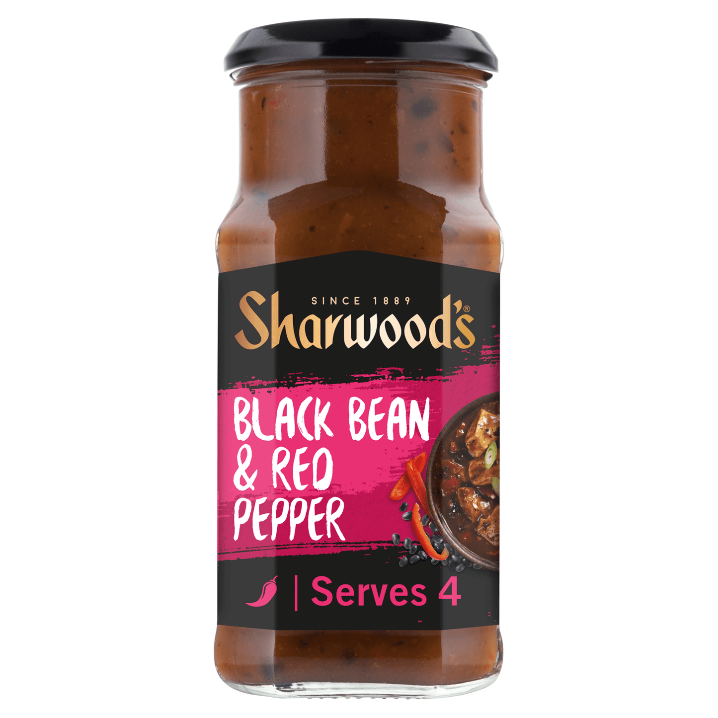 Sharwood's Black Bean & Red Pepper Chinese Cooking Sauce 425g - UK Food & Drink - 5000197156707