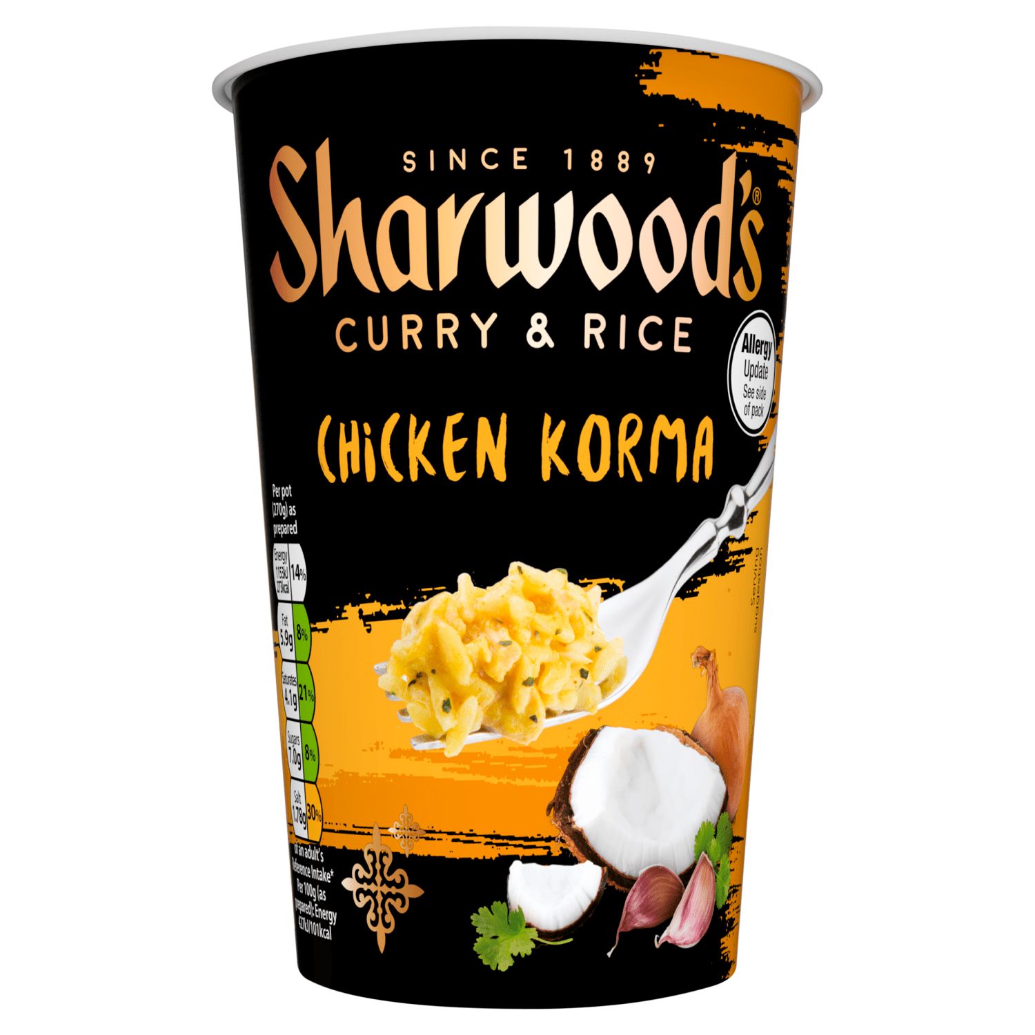 Sharwood's Curry & Rice Chicken Korma 70g - UK Food & Drink - 5000354912474