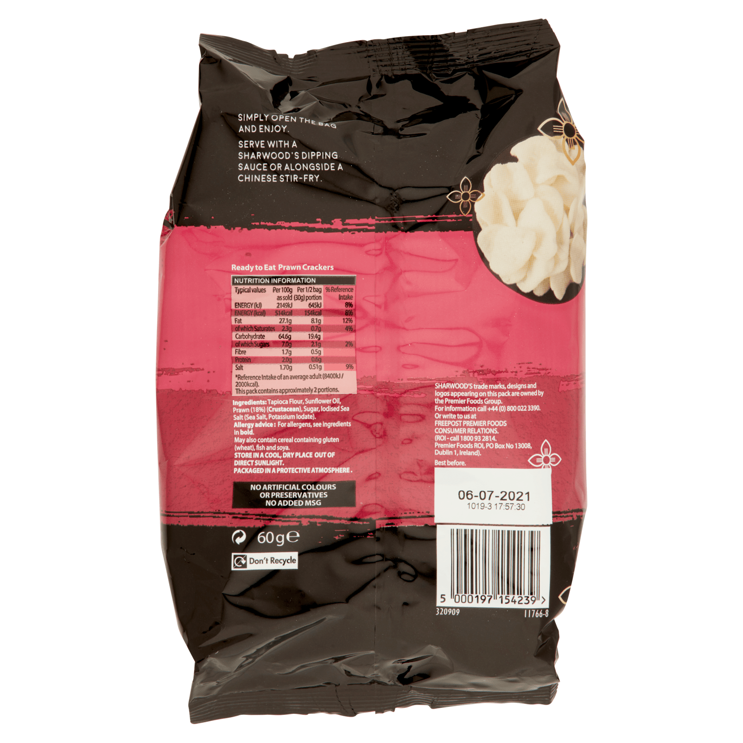 Sharwood's Prawn Crackers 60g - UK Food & Drink - 5000197154239