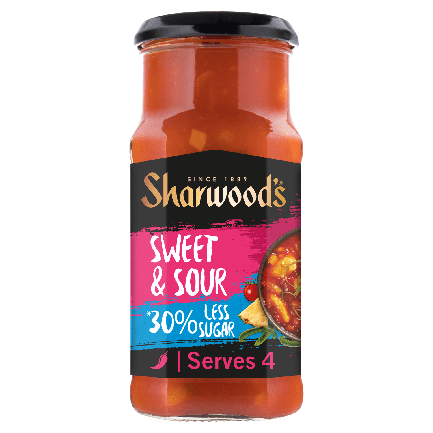 Sharwood's Reduced Sugar Sweet & Sour Cooking Sauce 425g - UK Food & Drink - 5000354906633