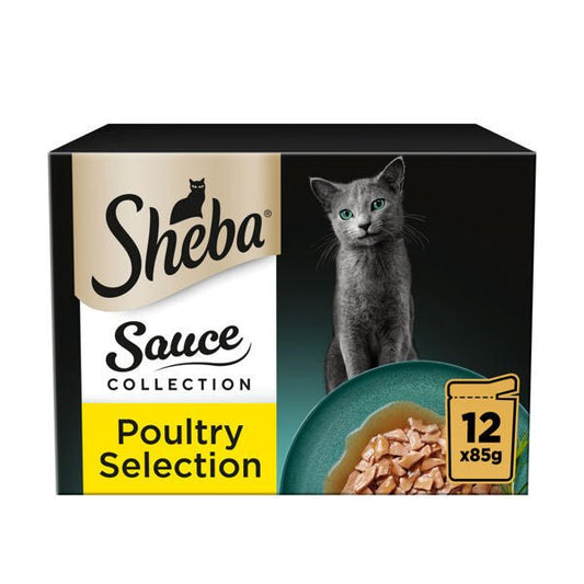 Sheba Sauce Collection Adult Cat Food Pouch Poultry Selection 12 x 85g - UK Food & Drink - 4770608265014