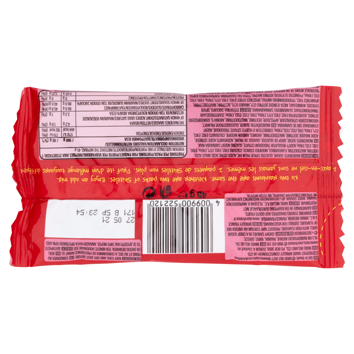 Skittles Fruits 45g - UK Food & Drink - 4009900522120