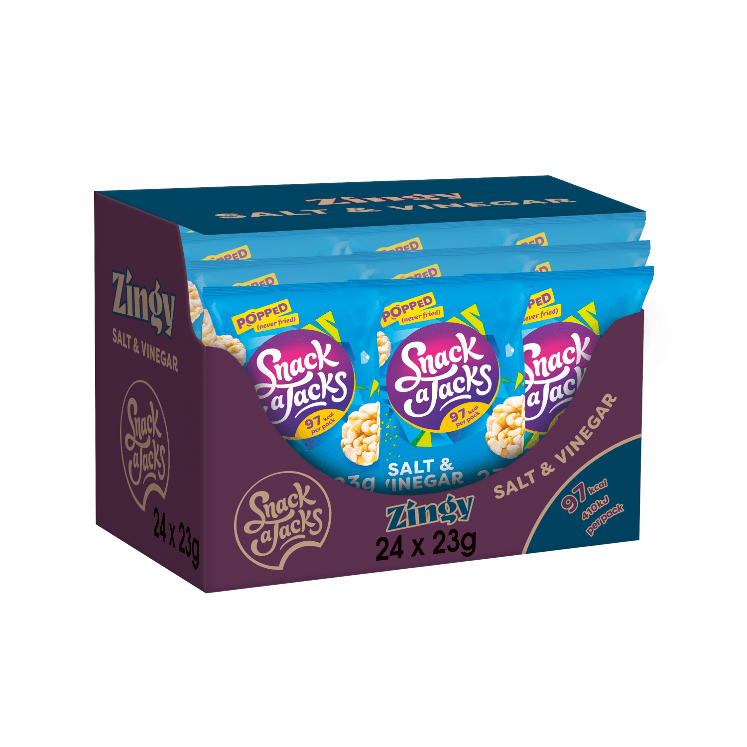 Snack a Jacks Salt & Vinegar Rice Cakes Crisps 23g - UK Food & Drink - 5000328111780