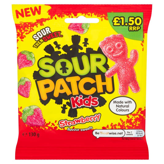 Sour Patch Kids Strawberry Flavour Sweets 130g - UK Food & Drink - 7622202236877