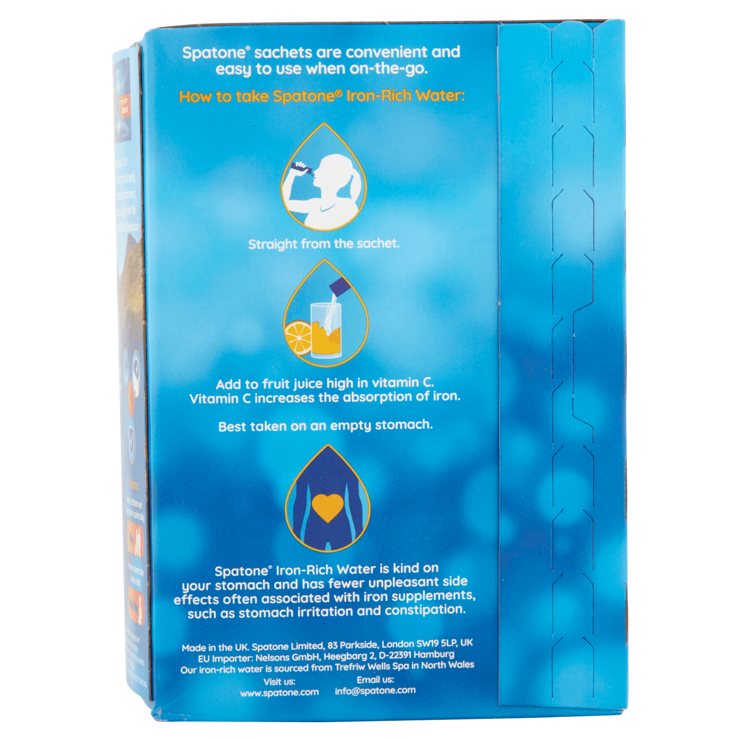 Spatone Iron - Rich Water Natural 28 x 20ml Sachets (560ml) - UK Food & Drink - 5000488105292