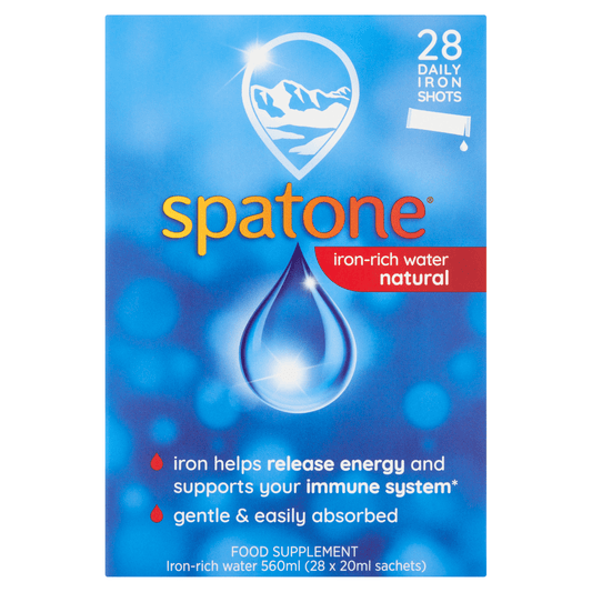 Spatone Iron - Rich Water Natural 28 x 20ml Sachets (560ml) - UK Food & Drink - 5000488105292