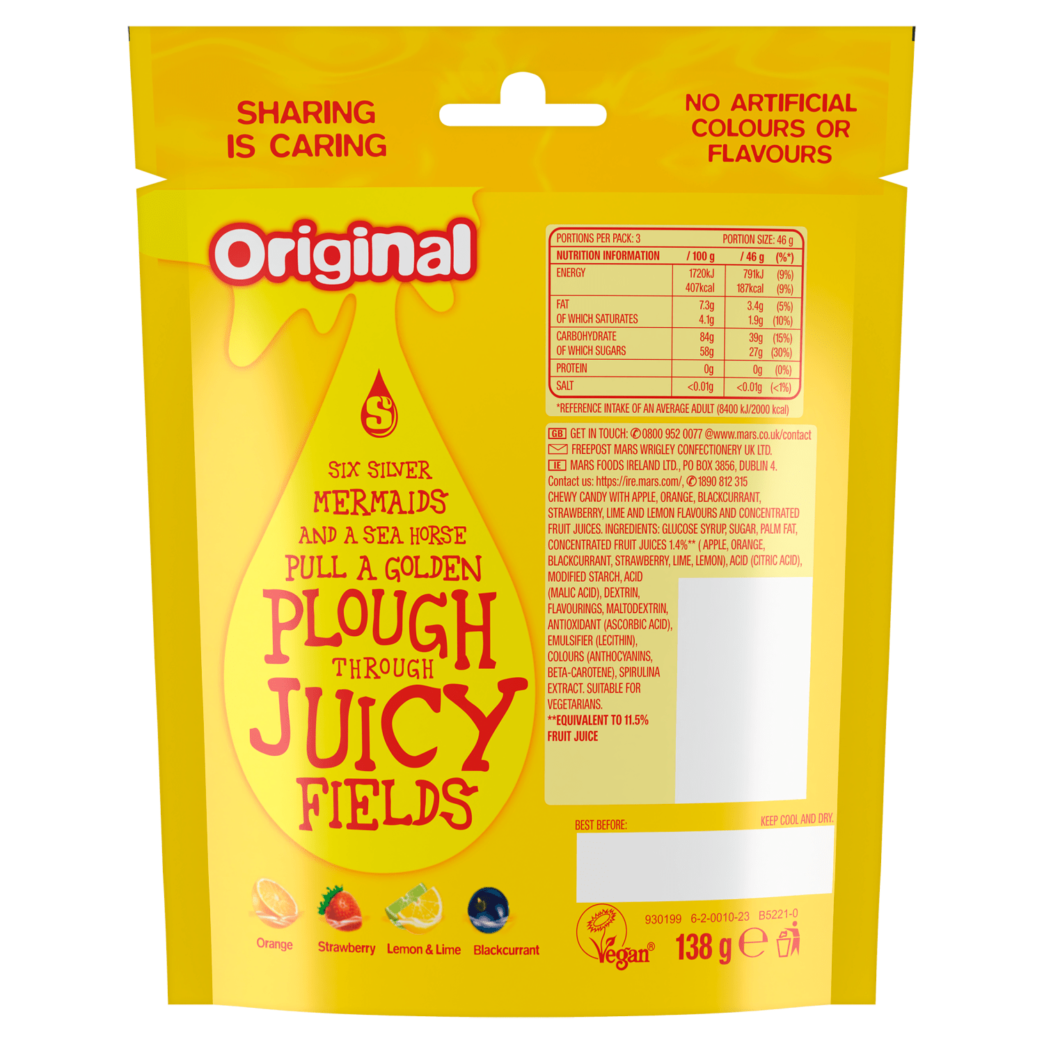 Starburst Fruit Chews Original 138g - UK Food & Drink - 4009900546249