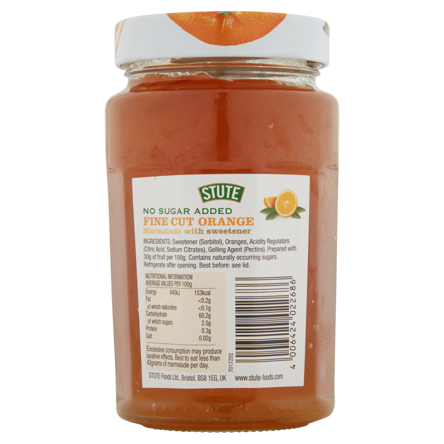 Stute No Sugar Added Fine Cut Orange Marmalade 430g - UK Food & Drink - 4006424022686
