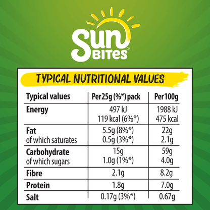 Sunbites Sour Cream & Cracked Black Pepper Multipack Snacks Crisps 6x25g - UK Food & Drink - 5000328435756