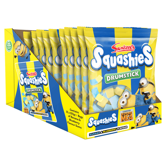 Swizzels Banana & Blueberry Flavour Drumstick Squashies 120g - UK Food & Drink - 5010478110878