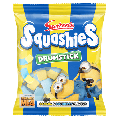 Swizzels Banana & Blueberry Flavour Drumstick Squashies 120g - UK Food & Drink - 5010478110878