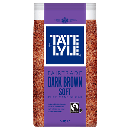 Tate & Lyle Fairtrade Dark Brown Soft Pure Cane Sugar 500g - UK Food & Drink - 5010115924752