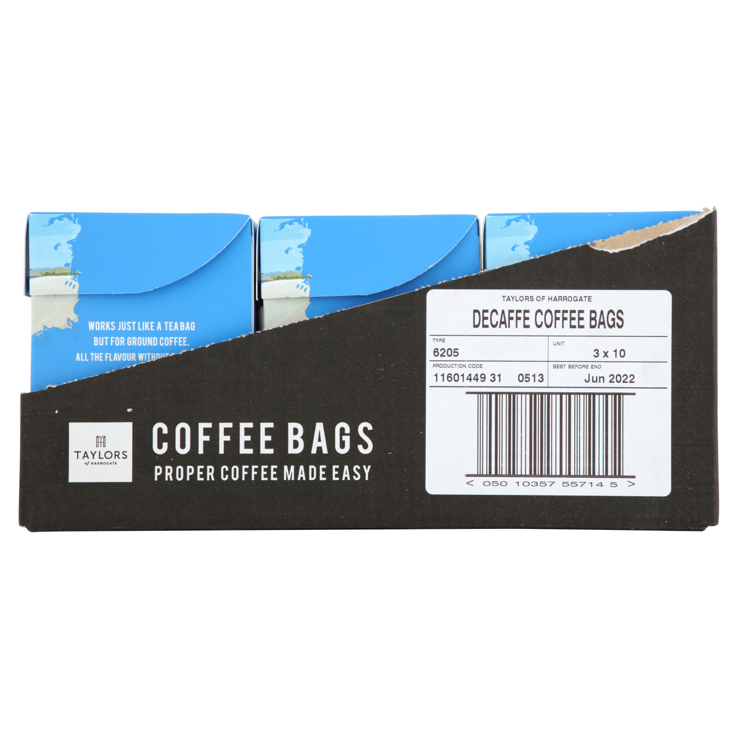 Taylors of Harrogate Decaff√© Coffee Bags 10 Enveloped Bags 75g - UK Food & Drink - 615357122482