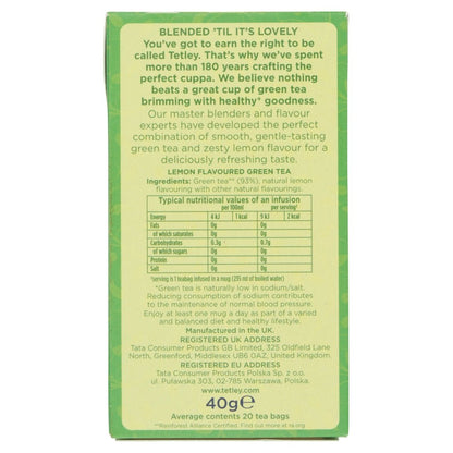 Tetley Green Tea Lemon 40g - UK Food & Drink - 5000208001415