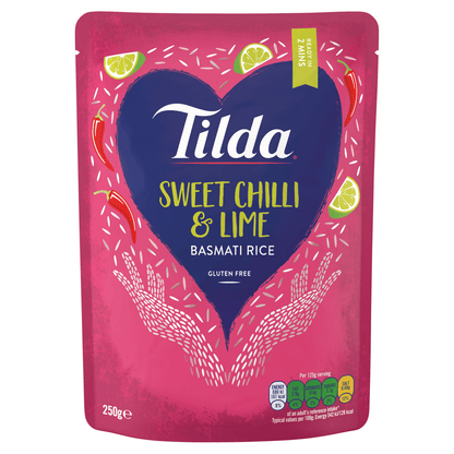 Tilda Microwave Sweet Chilli and Lime Basmati Rice 250g - UK Food & Drink - 5011157900032