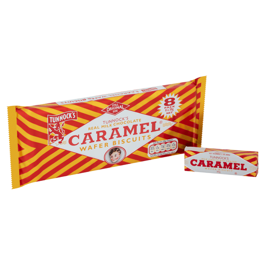 TUNNOCK'S Caramel Wafer Biscuits 8 x 30g - UK Food & Drink - 5010975070095