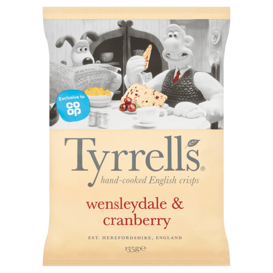 Tyrrells Wensleydale & Cranberry 135g - UK Food & Drink - 5000237204450