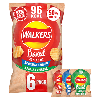 Walkers Baked Flavour Potato Snacks 6 x 22g - UK Food & Drink - 5000328015941