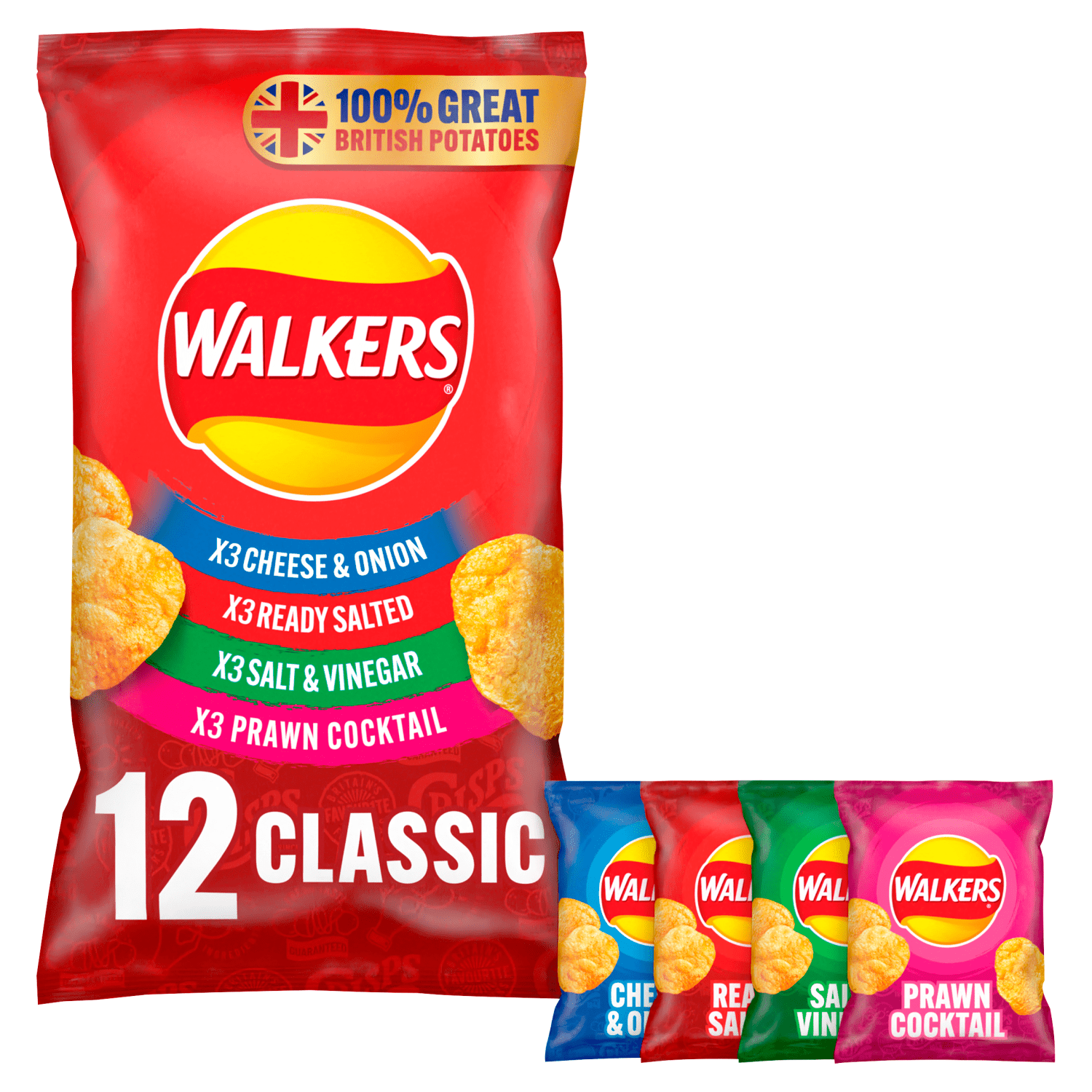 Walkers Classic Pack 12 x 25g - UK Food & Drink - 5000328992594