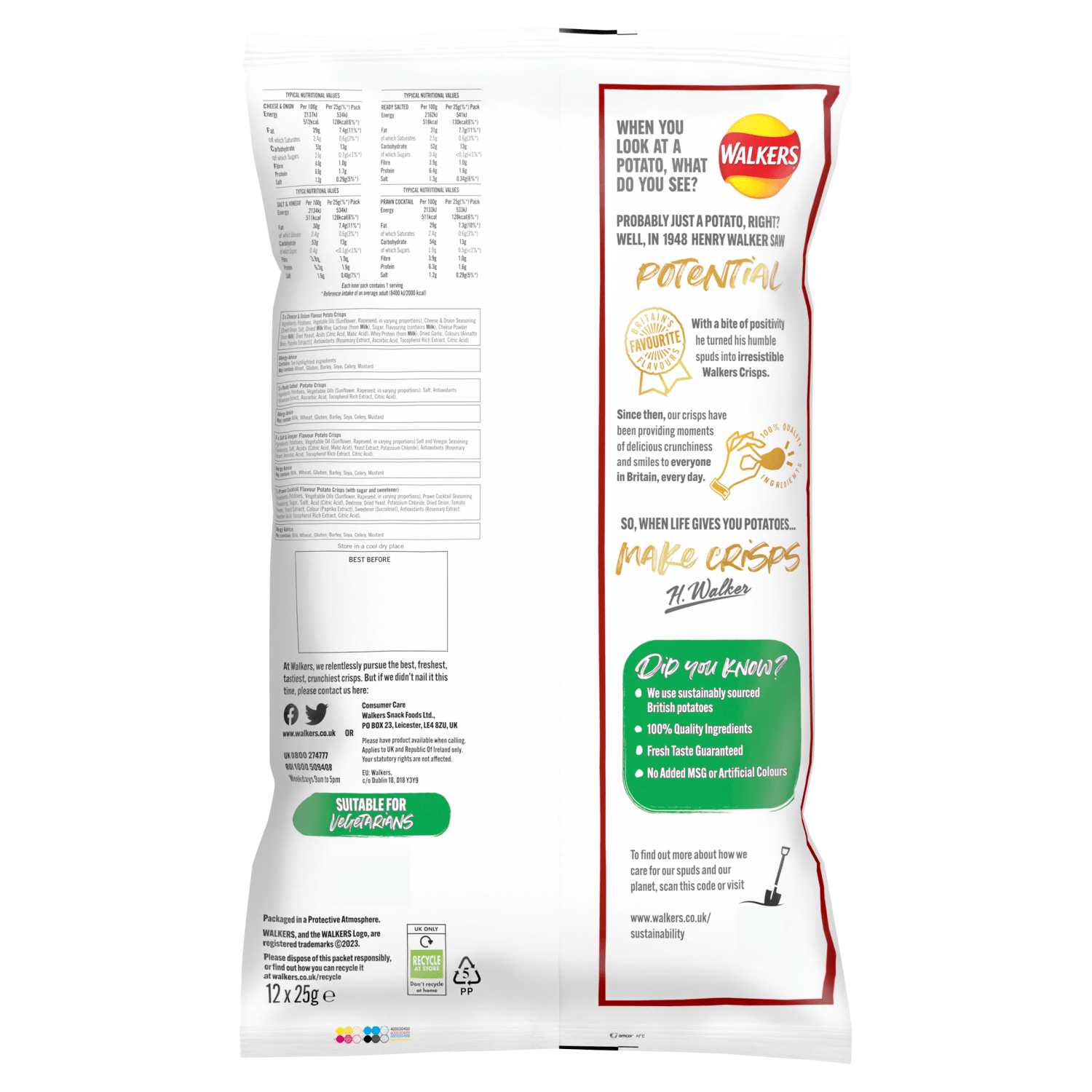 Walkers Classic Pack 12 x 25g - UK Food & Drink - 5000328992594