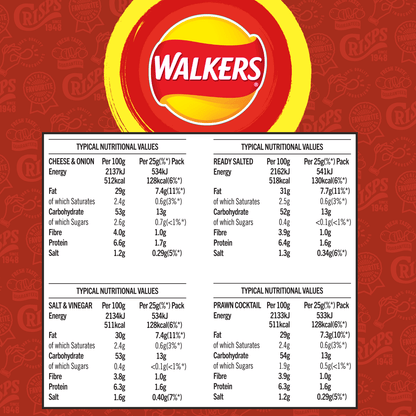Walkers Classic Pack 20 x 25g - UK Food & Drink - 5000328020006