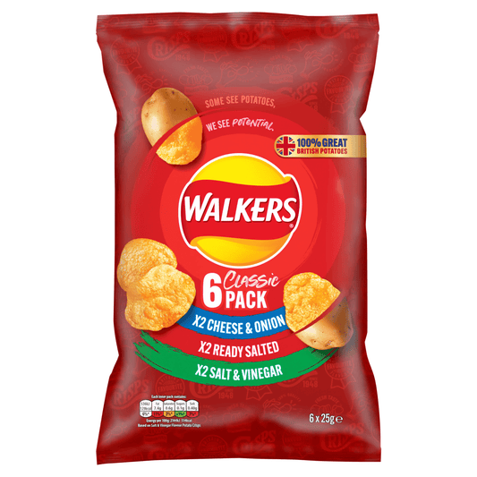 Walkers Classic Variety Multipack Crisps 6x25g - UK Food & Drink - 5000328376165