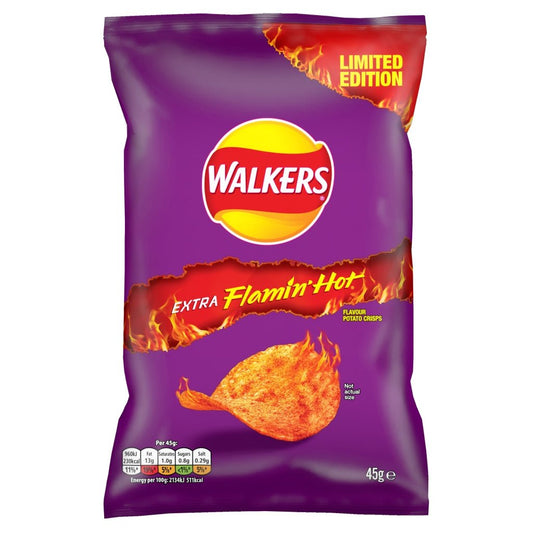 Walkers Extra Flamin Hot 45G - UK Food & Drink - 5000328032122