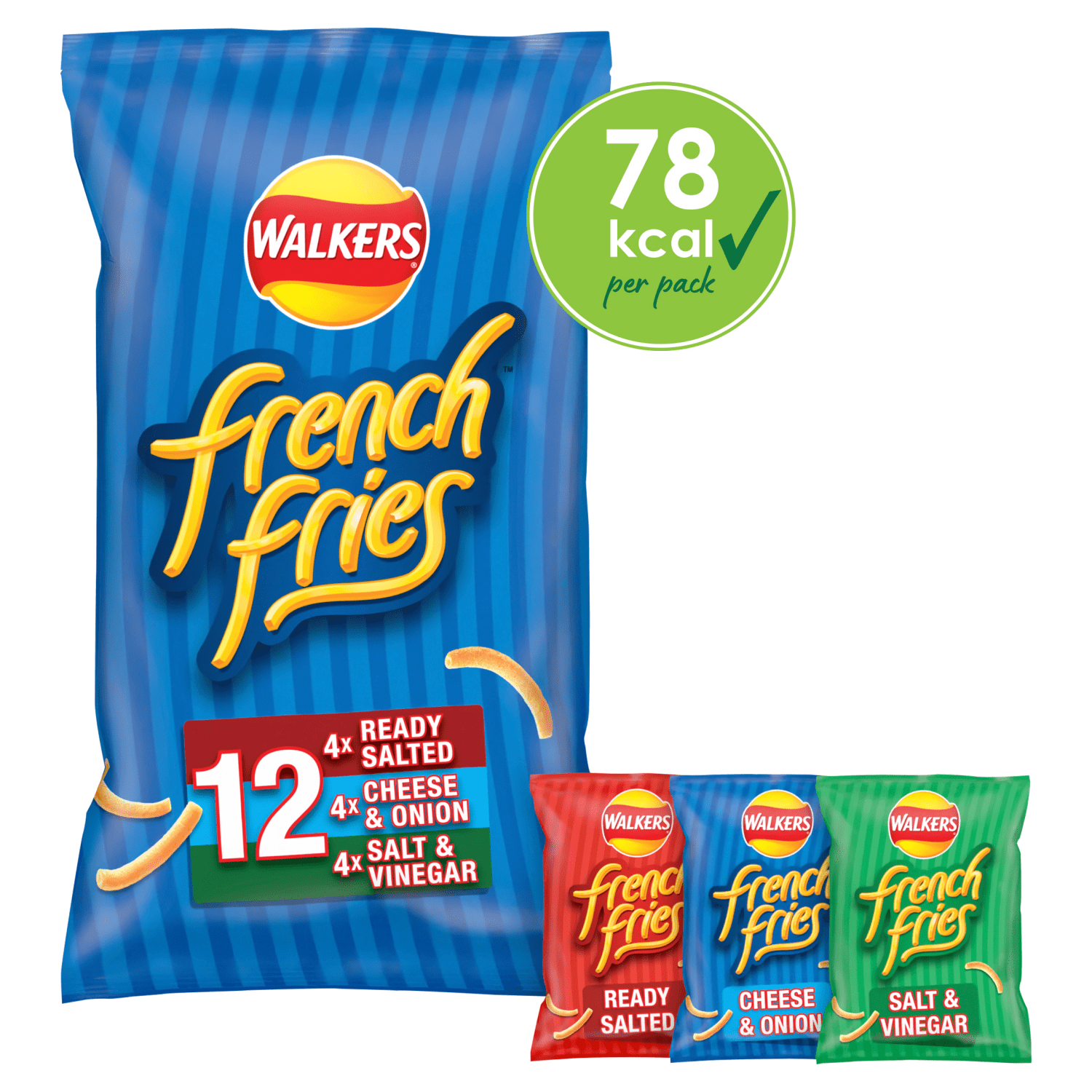 Walkers French Fries Flavour Crispy Potato Snacks 12 x 18g - UK Food & Drink - 5000328542546
