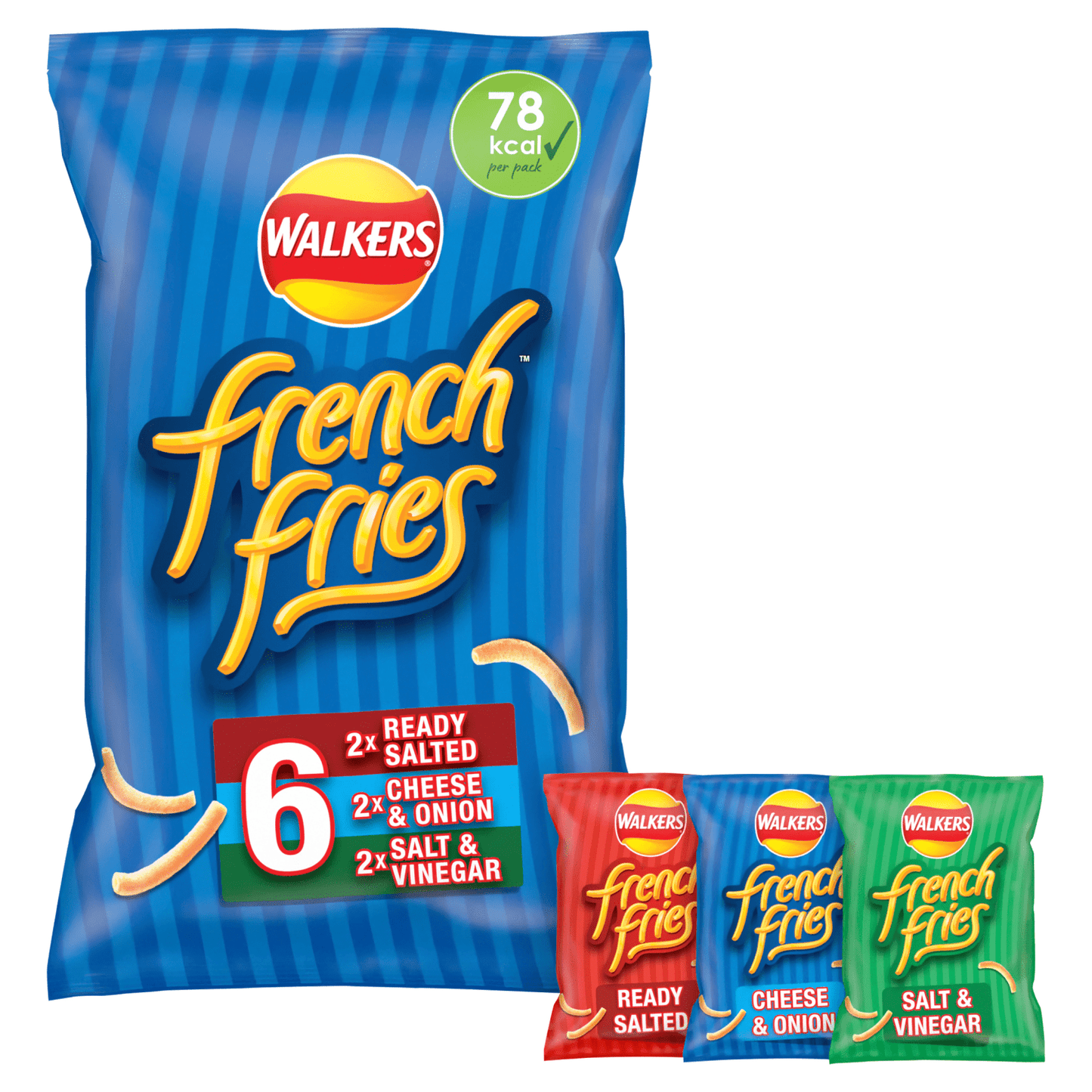Walkers French Fries Flavour Crispy Potato Snacks 6 x 18g - UK Food & Drink - 5012005290107