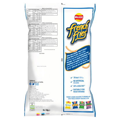 Walkers French Fries Flavour Crispy Potato Snacks 6 x 18g - UK Food & Drink - 5012005290107