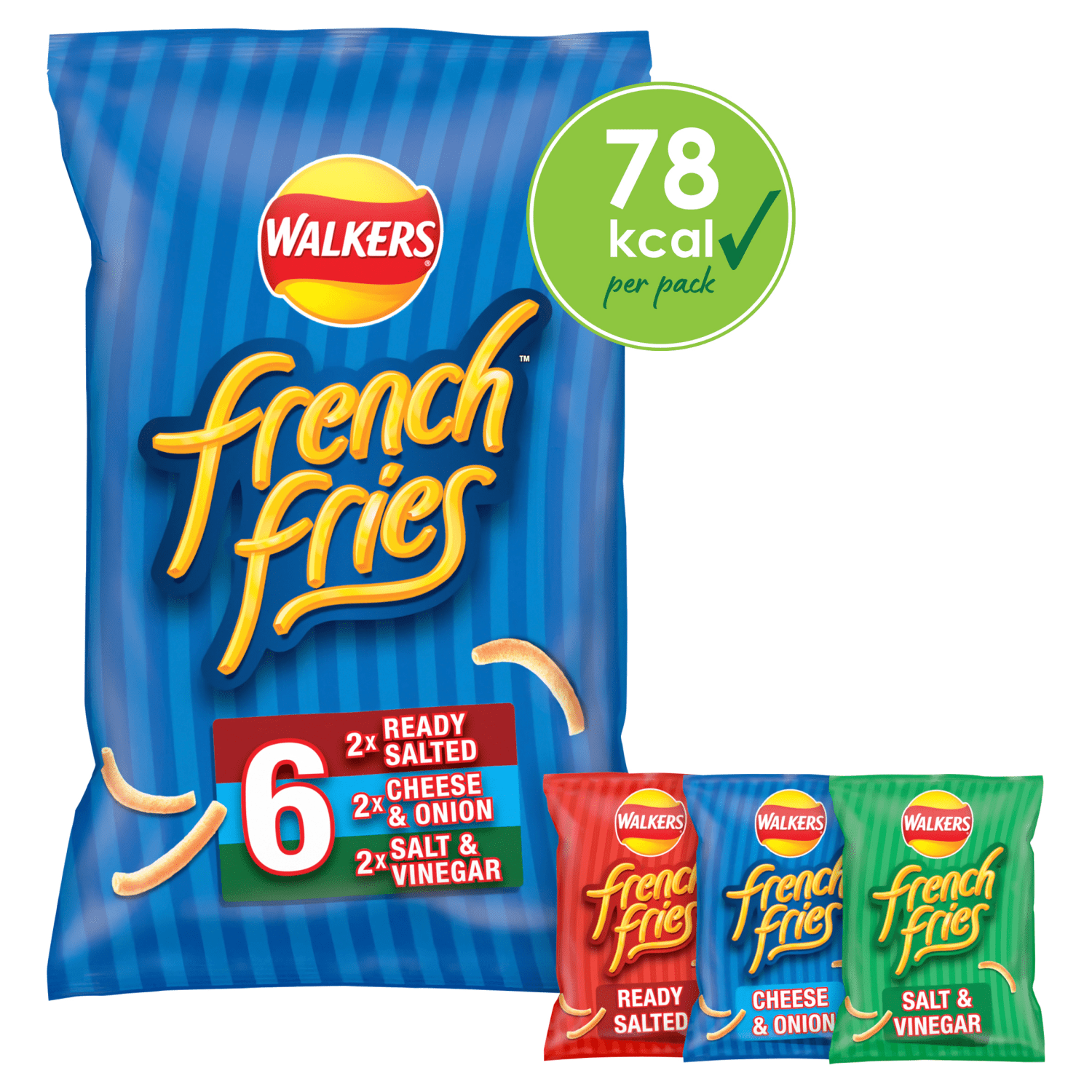 Walkers French Fries Flavour Crispy Potato Snacks 6 x 18g - UK Food & Drink - 5012005290107