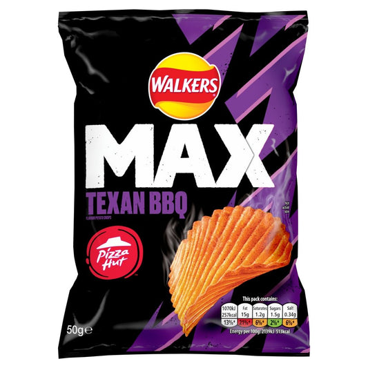 Walkers Max Pizza Hut Texas Bbq 50G - UK Food & Drink - 5000328022611
