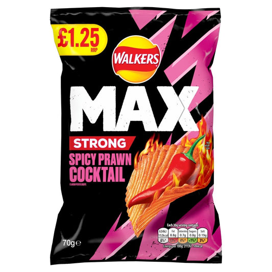 Walkers Max Prawn Cocktail Pm 1.25 70G - UK Food & Drink - 5000328019529