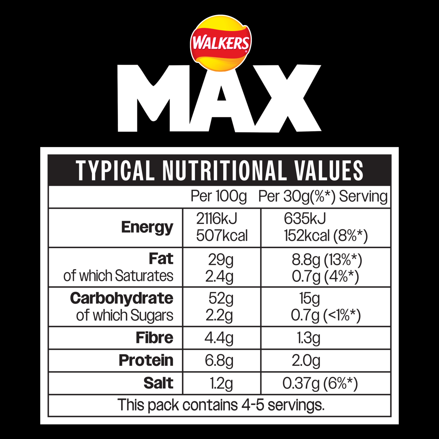 Walkers Max Strong Jalape‚Äìo & Cheese Sharing Crisps 140g - UK Food & Drink - 5000328019376