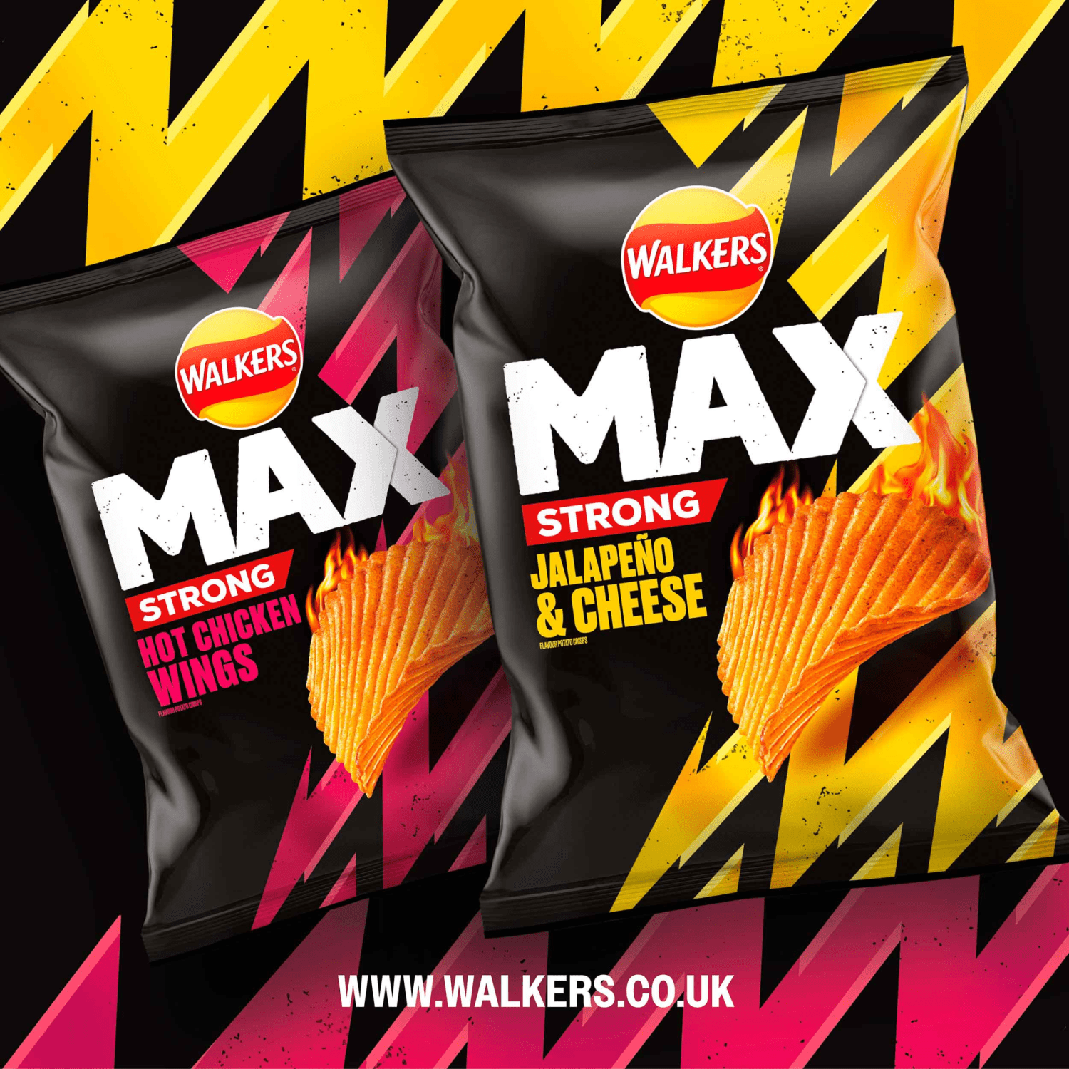 Walkers Max Strong Jalape‚Äìo & Cheese Sharing Crisps 140g - UK Food & Drink - 5000328019376